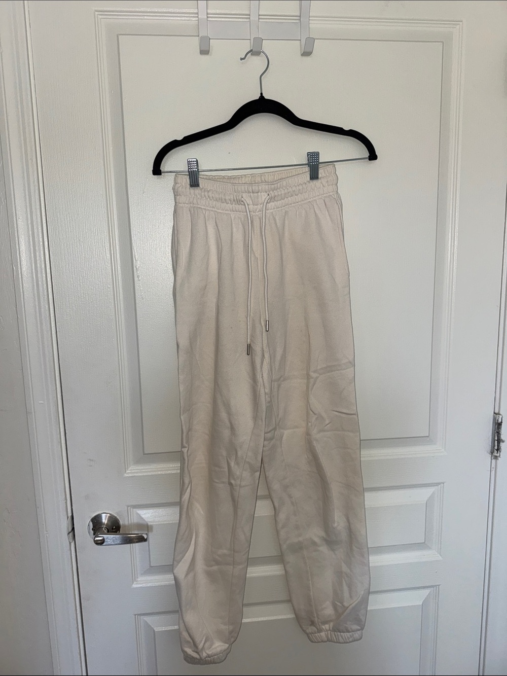 Casual Woman’s Cream Drawstring Jogger Pants